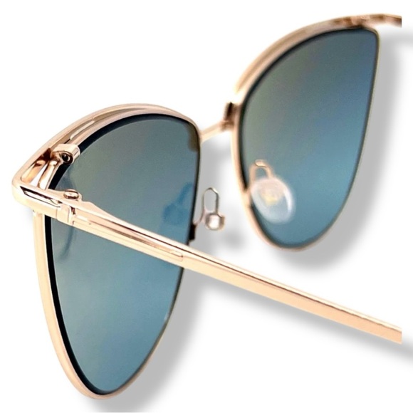 TOM FORD Veronica Cat-eye Semi Mirrored Sunglasses Gold Frame TF684 28W NEW - Picture 11 of 16